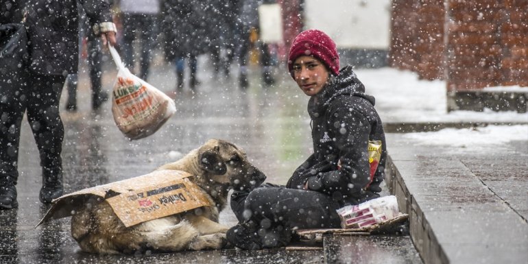 Kars'ta yoğun kar yağışı etkili oldu