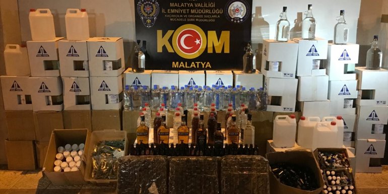Malatya'da sahte ve kaçak alkol ele geçirildi, 70 şüpheli yakalandı
