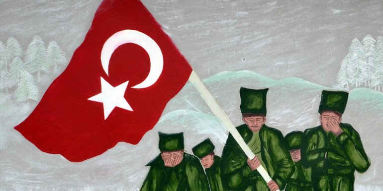 Sarıkamış Harekatı şehitleri okul duvarına resmedildi