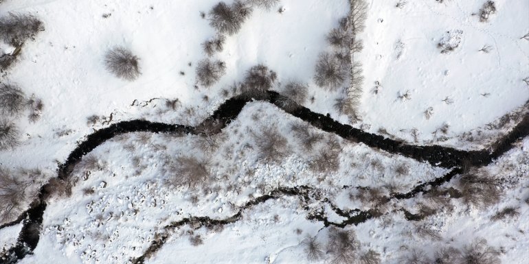 IĞDIR - Üçkaya Vadisi kar yağışı ile beyaza büründü1