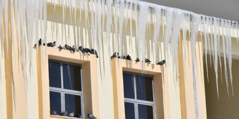 Kars'ta besicinin samanlarını taşırken yolda kalan tır kurtarıldı