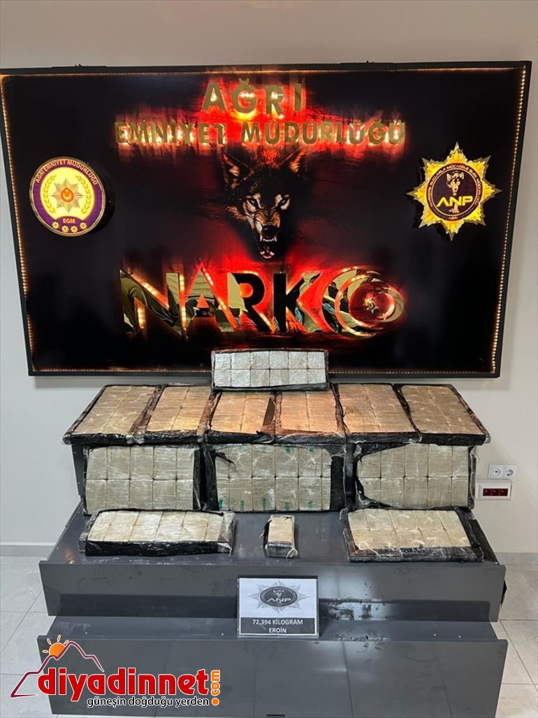 ele Bir - 72 geçirildi gram 394 AĞRI eroin kilo minibüste 2