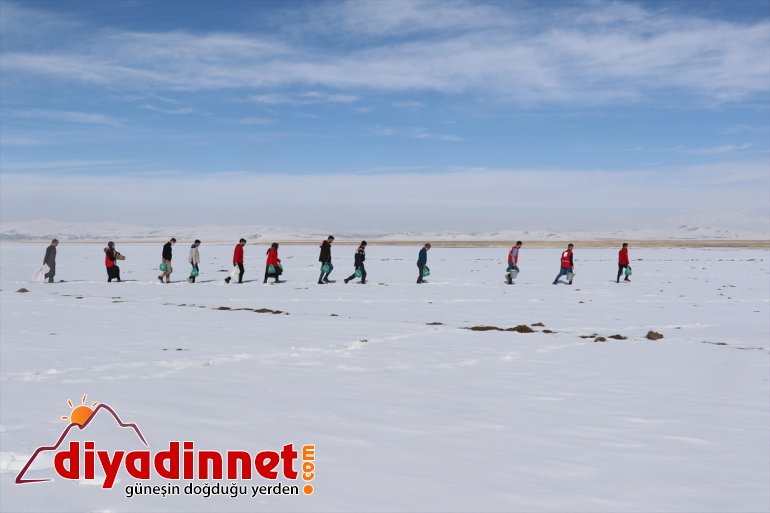 Ağrı'da yaban hayvanları için doğaya bir ton yem bırakıldı