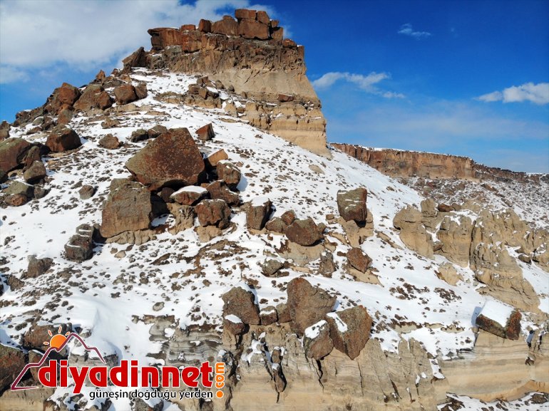 AĞRI - Kenti Tarihi çevresindeki peribacaları Meya ve büründü beyaza yeniden Antik 15