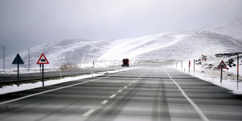 Ardahan'da kar ve tipi sürücülere zor anlar yaşatıyor