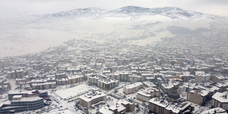 BİNGÖL - Karla kaplı alanlar havadan görüntülendi1