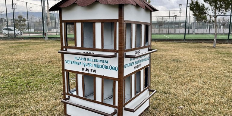 Elazığ'da kuşlar için "dubleks evler" yerleştiriliyor