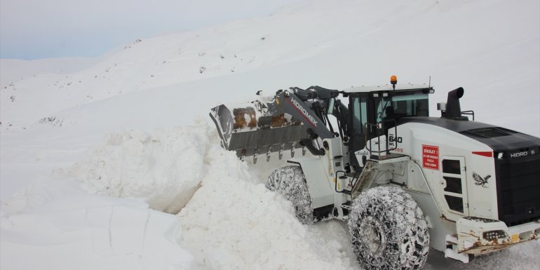 HAKKARİ - Karla mücadele çalışmaları devam ediyor1
