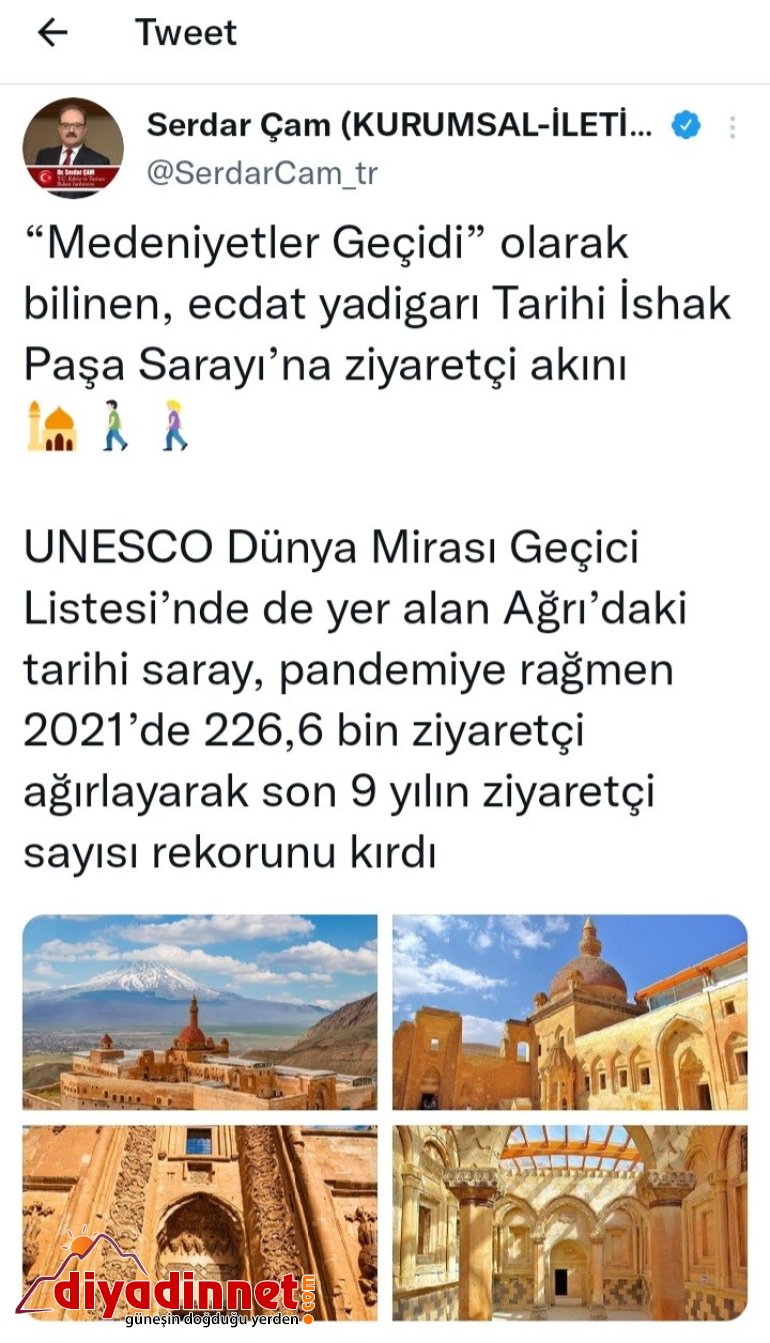 İshak Paşa Sarayı, son 9 yılın en yüksek ziyaretçi sayısına ulaştı1