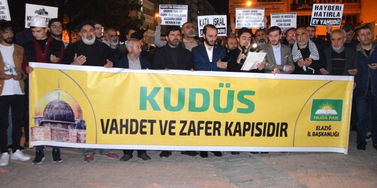 İsrail'in Mescid-i Aksa baskını Elazığ'da protesto edildi