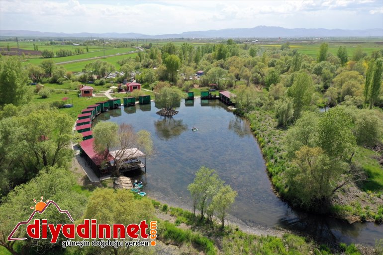 Ağrı'da sıcak havayı fırsat bilen vatandaşlar piknik alanlarını doldurdu