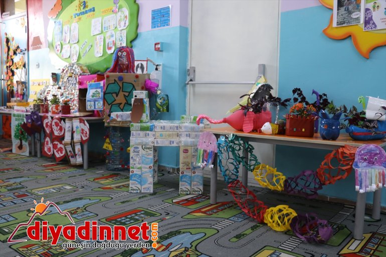 Ağrı'da anaokulu öğrencilerinden atık malzemelerle kostüm defilesi