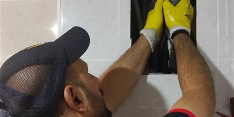 Bingöl'de havalandırma boşluğuna düşen yavru kargalar kurtarıldı