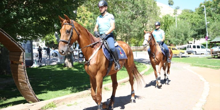 Malatya'da atlı jandarma timi görevde