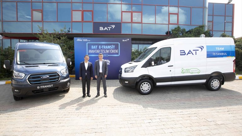 BAT, Türkiye filosunda ilk tam elektrikli ticari araç Ford E-Transit'i kullanmaya başladı