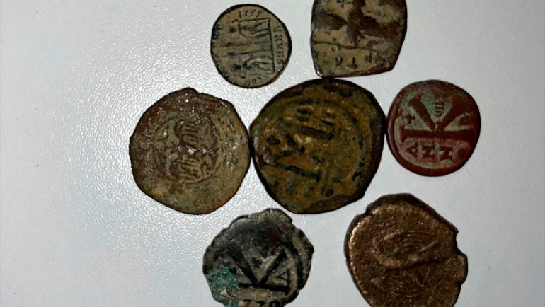 Elazığ'da 470 tarihi sikke satmak isteyen şüpheli suçüstü yakalandı