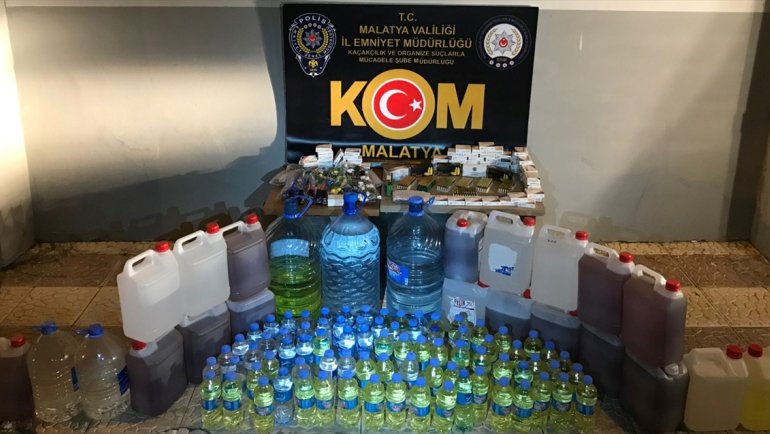 Malatya'da 190 litre sahte içi ele geçirildi