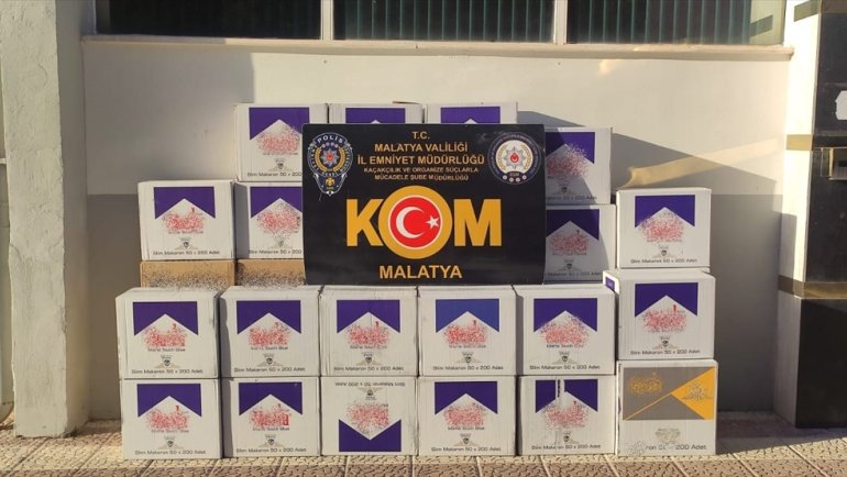 Malatya'da 879 bin bandrolsüz makaron ele geçirildi