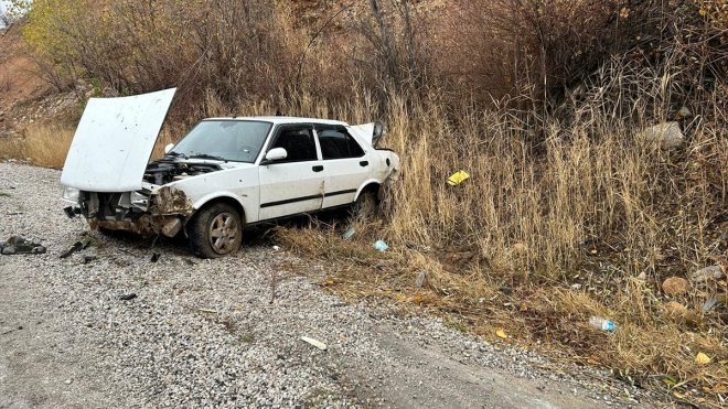Malatya'da devrilen otomobilin sürücüsü yaralandı