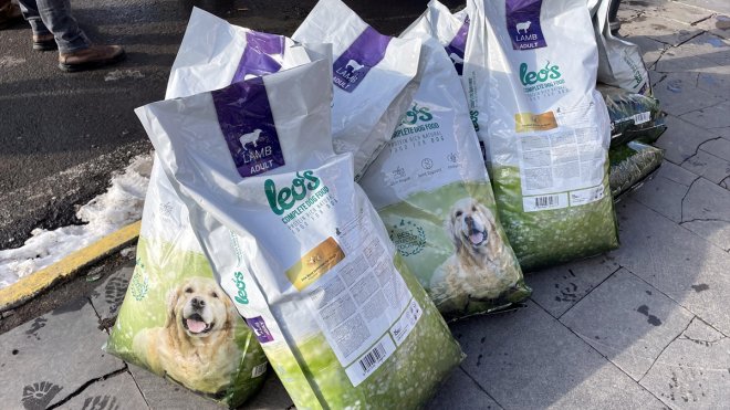 Ardahan'da sahipsiz hayvanlar için belediyeye 12 ton mama desteği