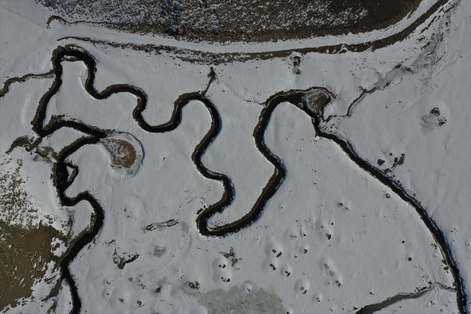 güzellikler karla menderesler farklı kaplanan mevsim Ağrı