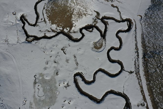 farklı karla menderesler her kaplanan Ağrı