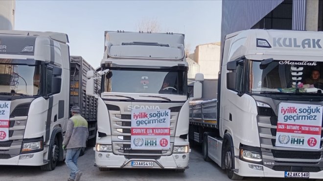 Erzurum'dan İdlib'e yardım malzemesi gönderildi