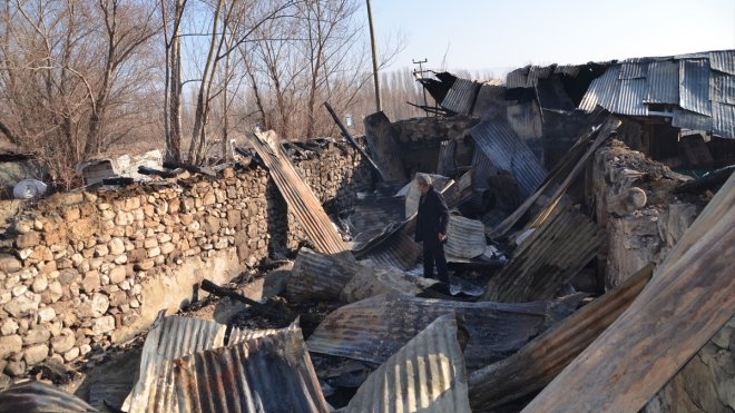 Muş'ta ahırda çıkan yangında 34 küçükbaş hayvan telef oldu