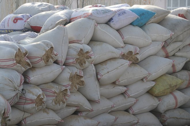 hayvanlar - için saman AĞRI ve ot deprem yardımı Besicilerden bölgesindeki 5