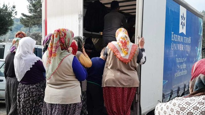 Erzurum Teknik Üniversitesinden Hatay'daki depremzedelere yardım