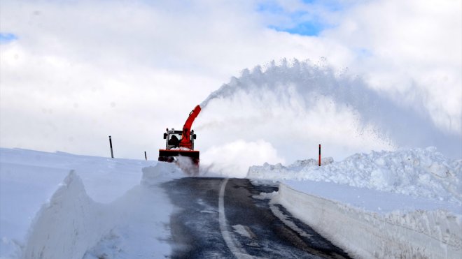 Muş'ta karla mücadele çalışmaları sürüyor