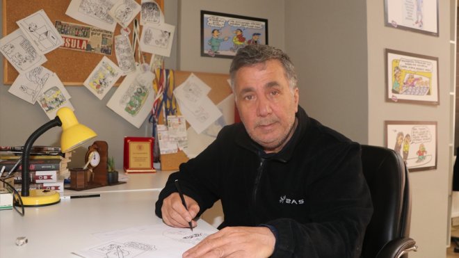 Erzurumlu karikatürist depremleri ve yardım seferberliğini eserleriyle anlatıyor