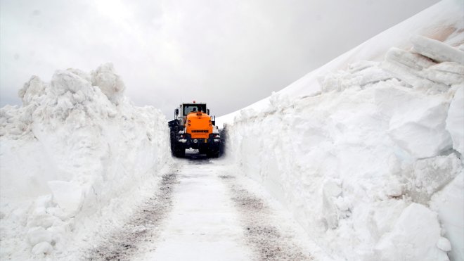Muş'ta karla mücadele sürüyor