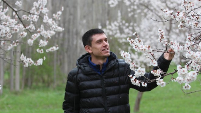 Kars Kağızman'da meyve bahçeleri çiçek açtı
