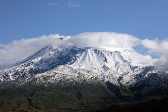 yağışı etkili oldu Ağrı kar Dağı