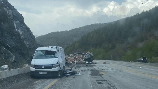 Erzincan'da arı kovanı yüklü tır ile kamyonet çarpıştı, 2 kişi yaralandı