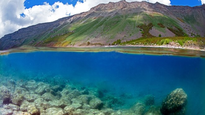 BİTLİS - Nemrut Krater Gölü havadan ve su altından görüntülendi1