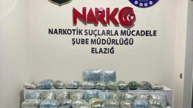 Elazığ'da 35 kilogram esrar ele geçirildi, 4 şüpheli tutuklandı