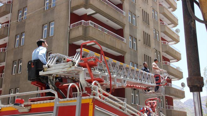 Hakkari'de yıkımına başlanan caminin çatısındaki yavru güvercinleri ekipler kurtardı