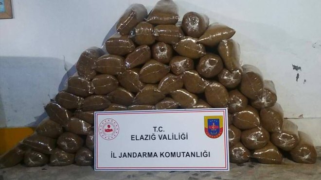 Elazığ'da 408 kilogram kaçak tütün ele geçirildi