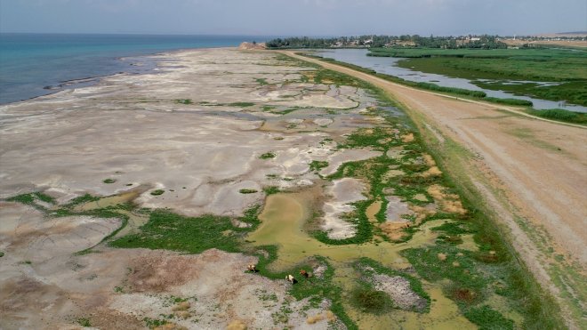 Van Gölü'ndeki çekilmeyle yeni mikrobiyalitler ortaya çıktı