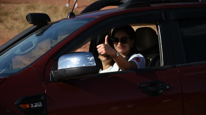 Erzurum'daki festivalde kadınlar Narman Peri Bacaları'nda off-road gösterisi yaptı
