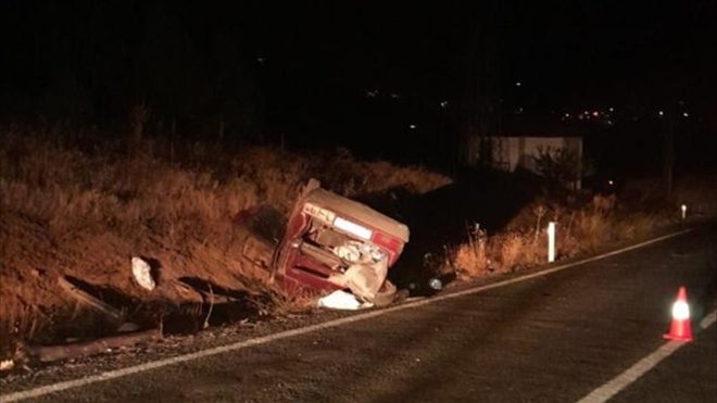 Malatya'da freni patlayan otomobil takla attı, 4 kişi yaralandı