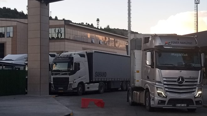 Türkgözü Gümrük Kapısı'nda Gürcistan kaynaklı tır konvoyu oluştu