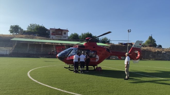 Malatya'da ambulans helikopter durumu acil hasta için havalandı