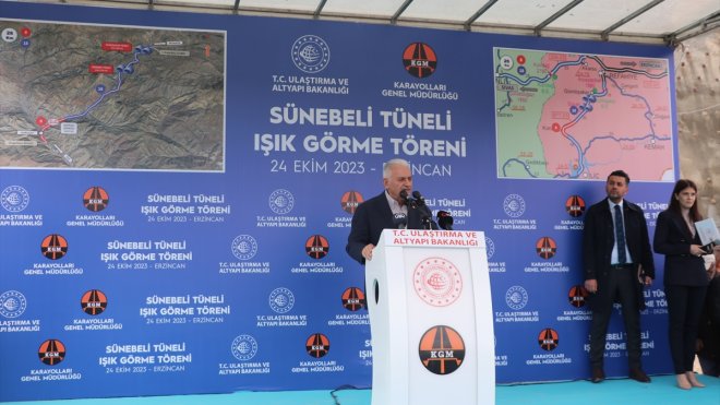 ERZİNCAN - Binali Yıldırım, Sünebeli Tüneli Işık Görme Töreni