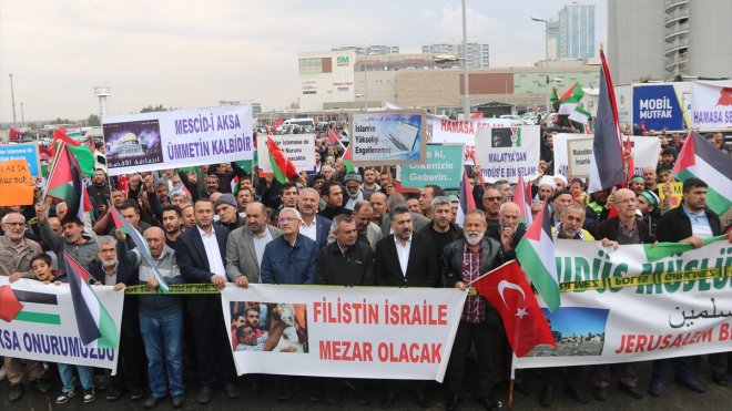 Malatya'da İsrail'in Filistin'e yönelik saldırıları kınandı