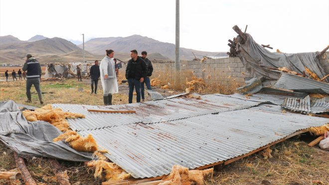 Van'da hortum nedeniyle zarar gören 4 ahırdaki 22 büyükbaş hayvan telef oldu