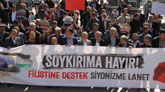 Doğu'da 4 ilde İsrail'in Filistin'e yönelik saldırıları protesto edildi