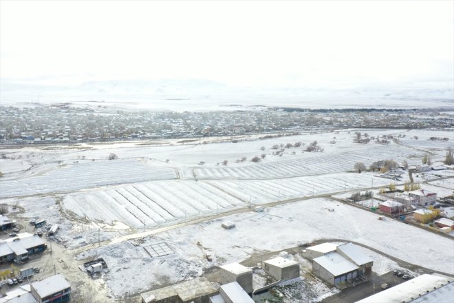 AĞRI görüntülendi şehir merkezi Karla kaplanan ile yerleşim - diğer dronla yerleri 17
